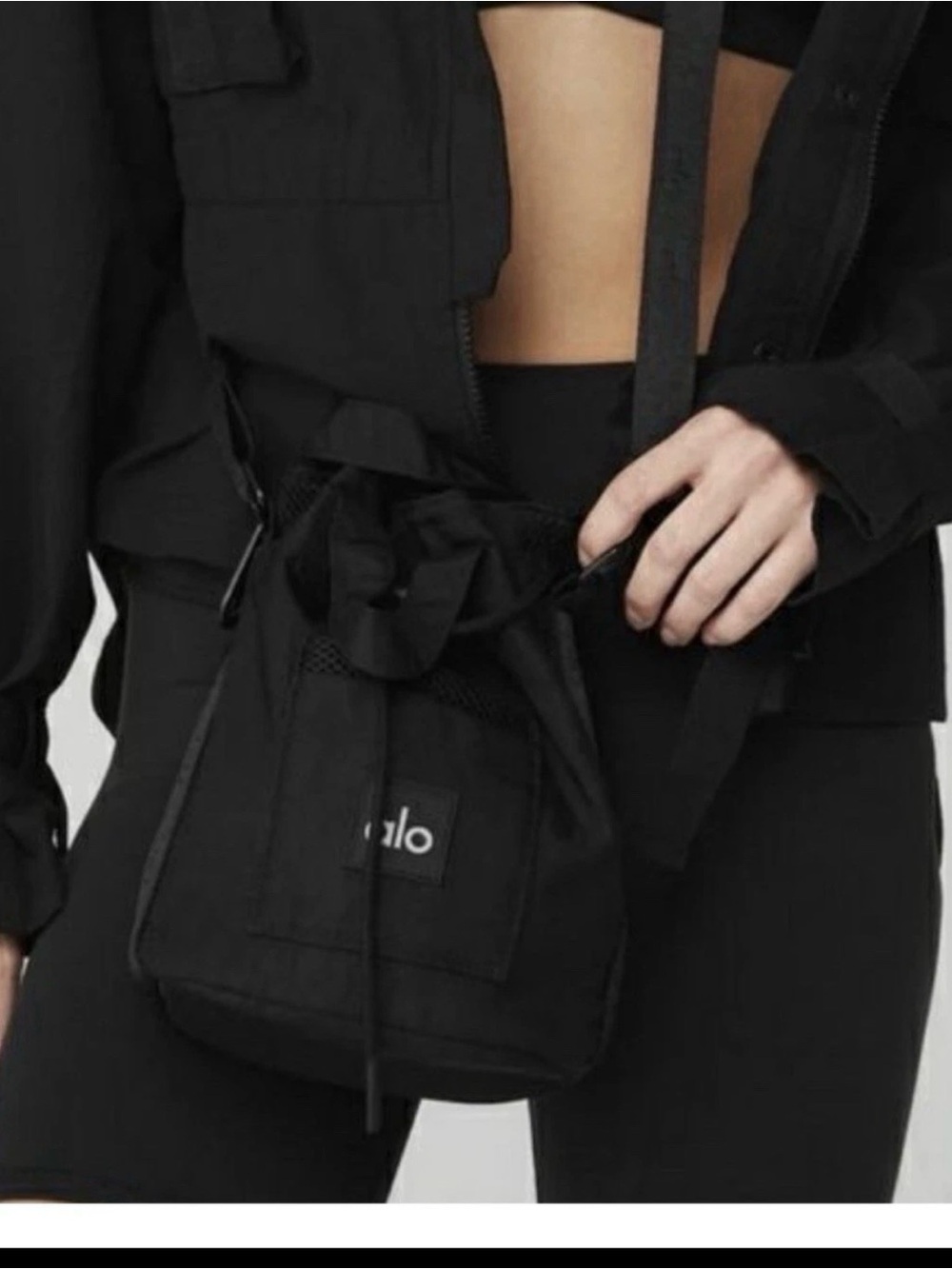 Alo Yoga Utility Crossbody Bucket Bag in Black